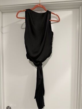 Zara Open Back Satin Effect Top